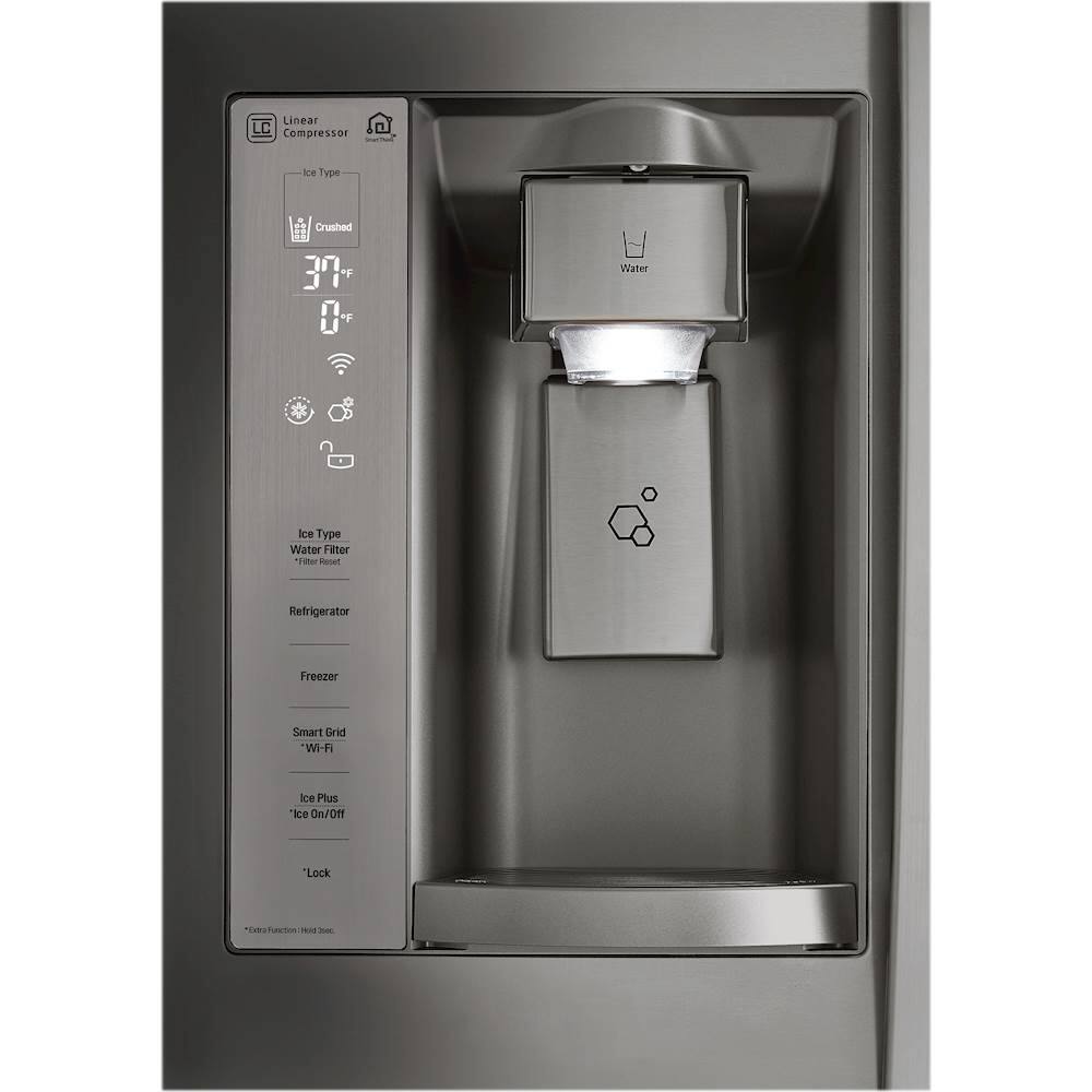 Alt View 18. LG - 21.7 Cu. Ft. Side-by-Side InstaView Door-in-Door Counter-Depth Smart Wi-Fi Refrigerator - Black Stainless Steel.