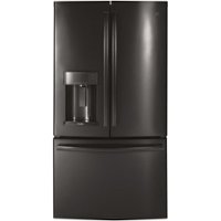 GE Profile - 27.7 Cu. Ft. French Door Refrigerator with Hands-Free AutoFill - Black Stainless Steel - Front_Zoom
