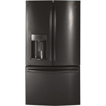GE Profile - 27.7 Cu. Ft. French Door Refrigerator with Hands-Free AutoFill - Black Stainless Steel