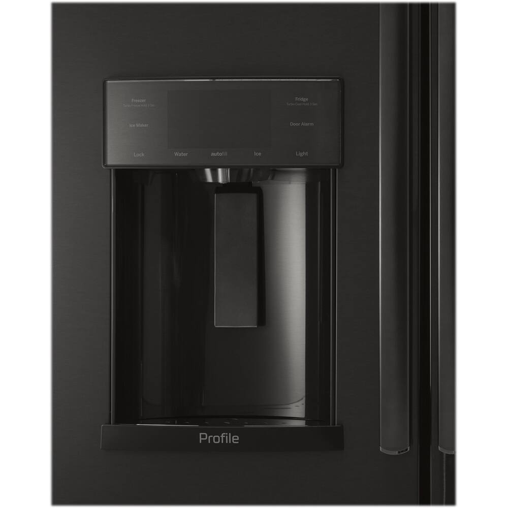 Alt View 11. GE Profile - 27.7 Cu. Ft. French Door Refrigerator with Hands-Free AutoFill - Fingerprint resistant black stainless.