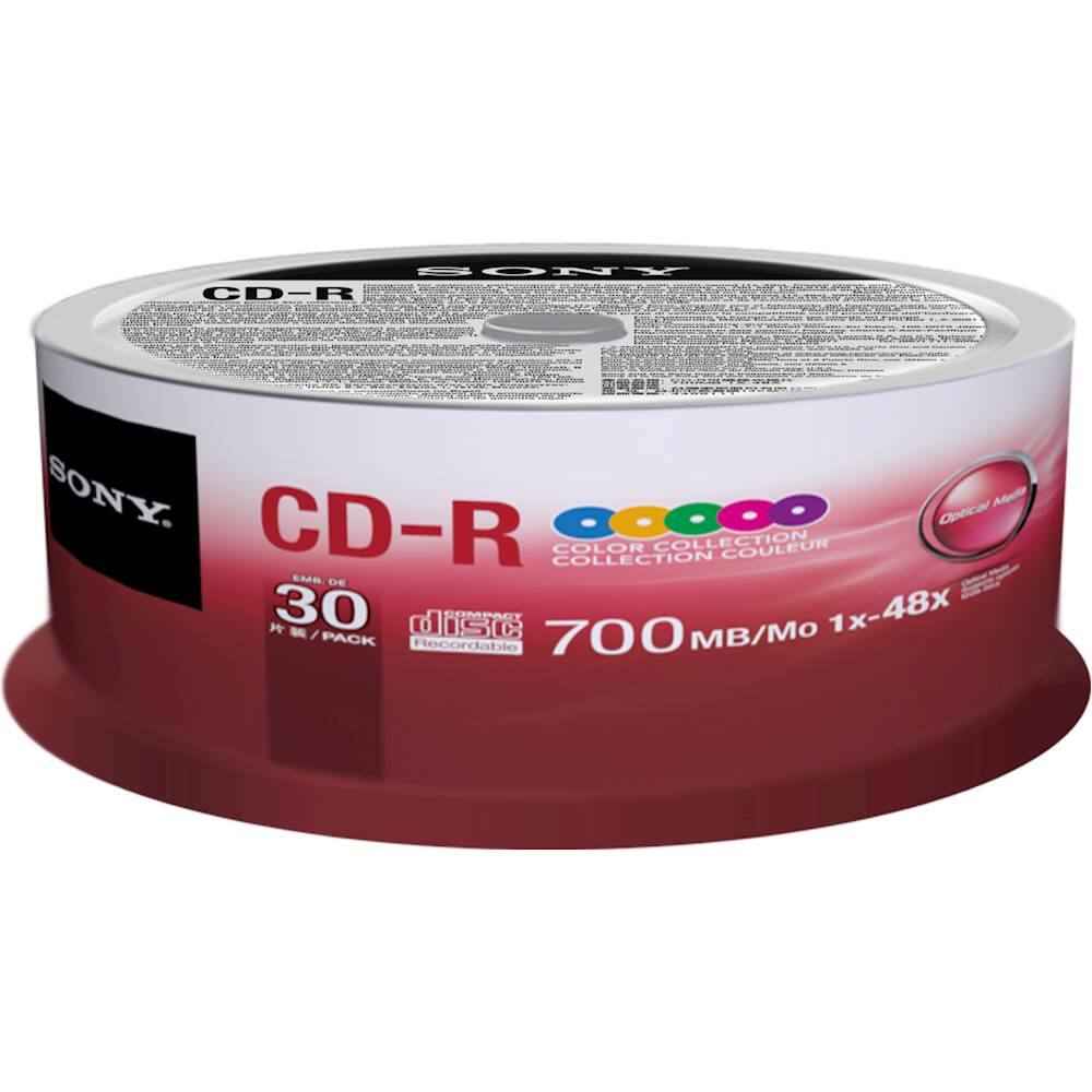 Front. Sony - 48x CD-R Discs (30-Pack) - Metalic.