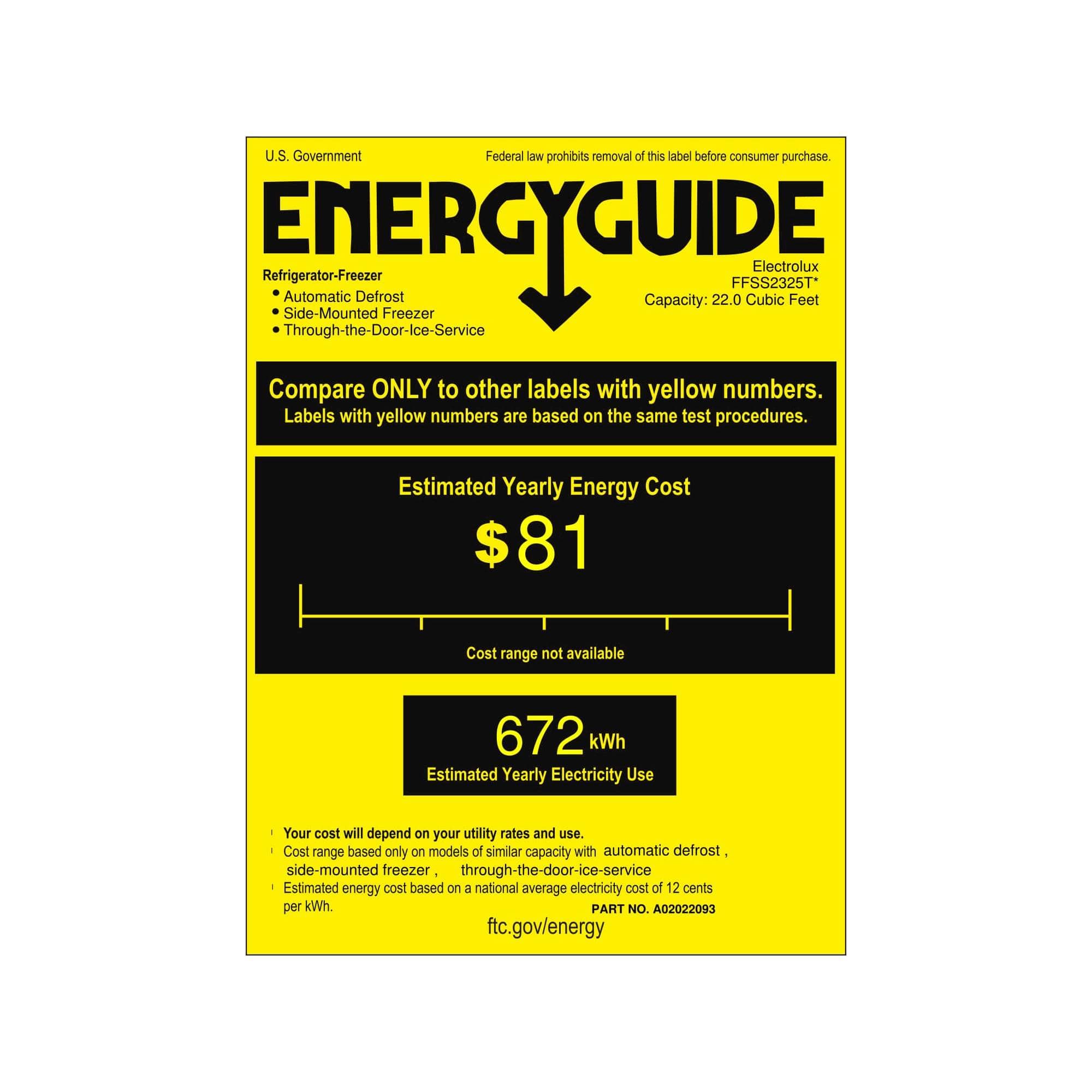 Best Buy Frigidaire 22 Cu. Ft. SidebySide Refrigerator with Water