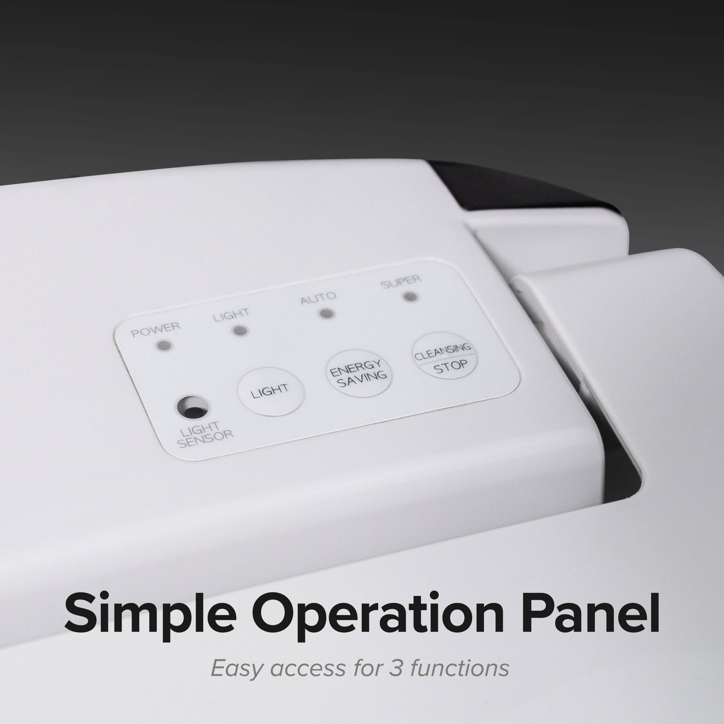 Simple Operation Panel  
Easy access for 3 functions  

POWER  
LIGHT  
AUTO  
SUPER  
CLEANSING STOP  
ENERGY SAVING  
LIGHT SENSOR