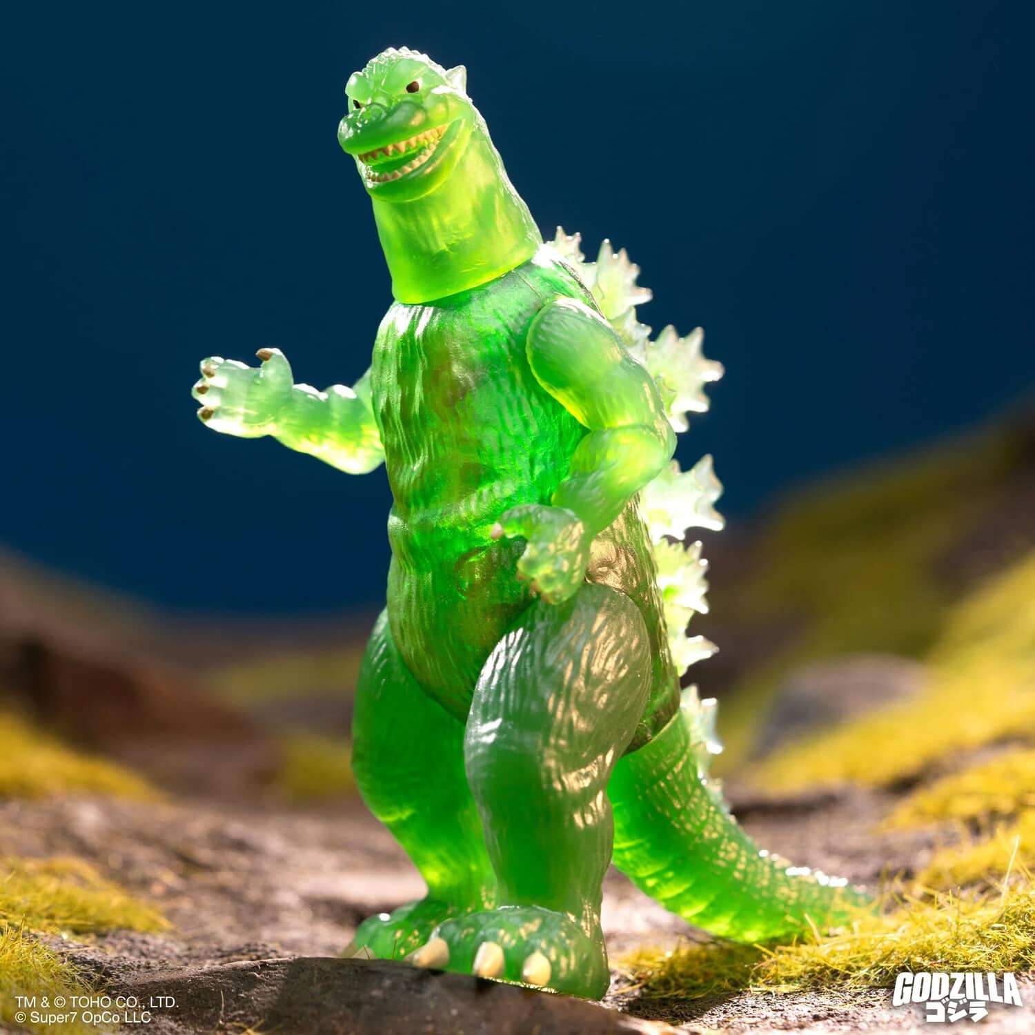 Super7 Toho ReAction Figures Wv7 Godzilla (Semi Clear Green