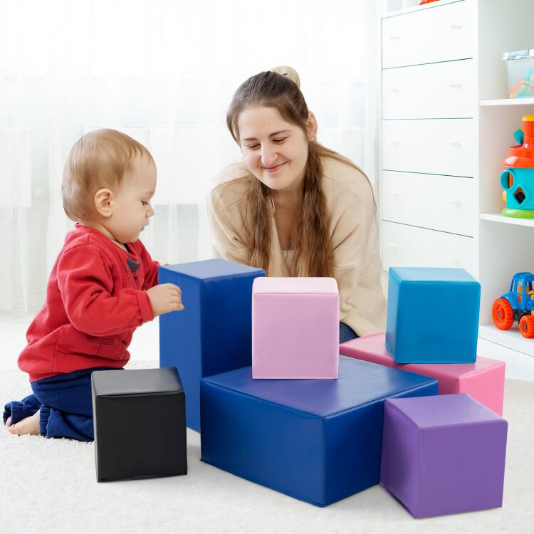 Alt View 1. SlickBlue - Large 7-Piece Foam Blocks Set for Creative Play for Toddlers - Colorful.
