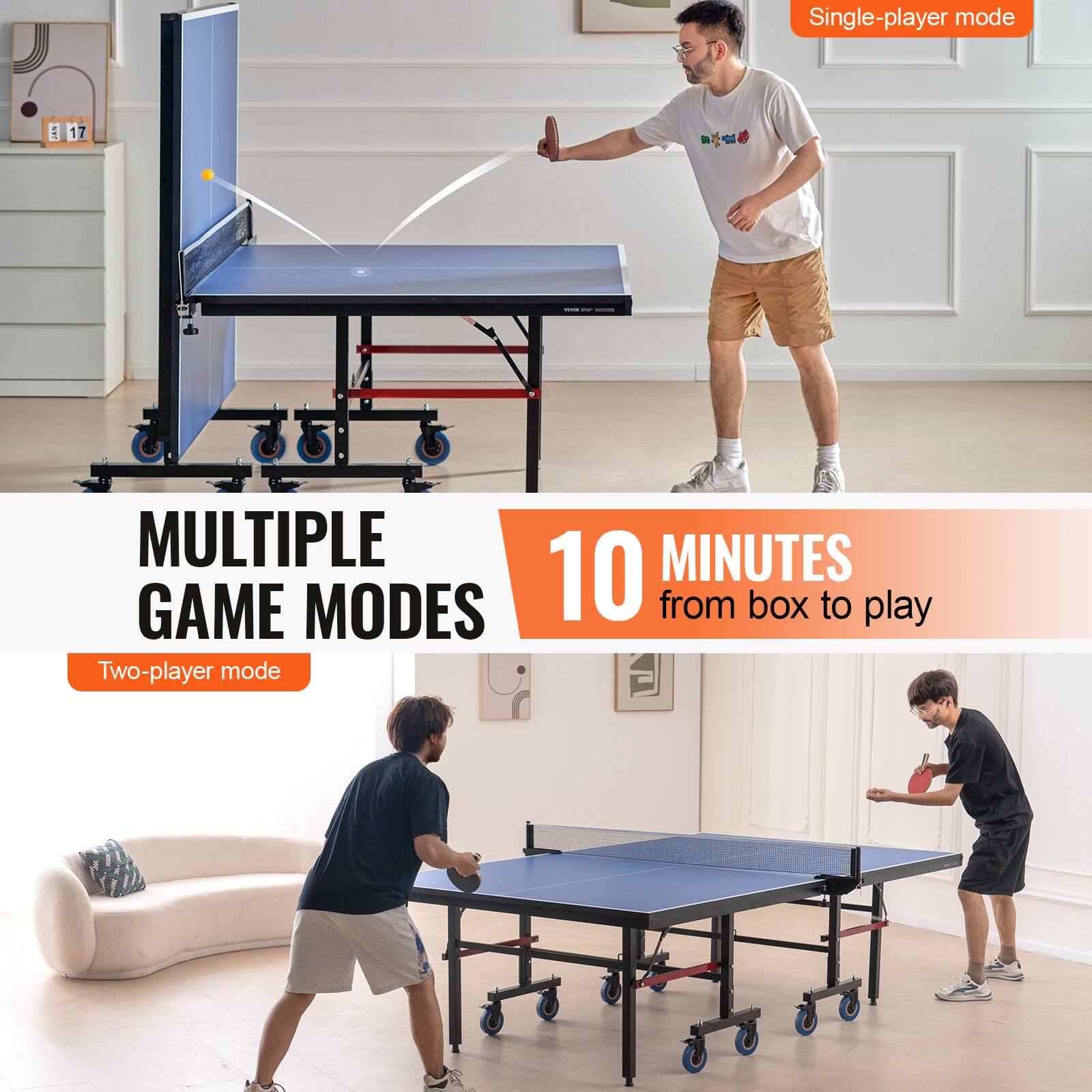 Single-player mode  
Multiple game modes  
10 minutes from box to play  
Two-player mode