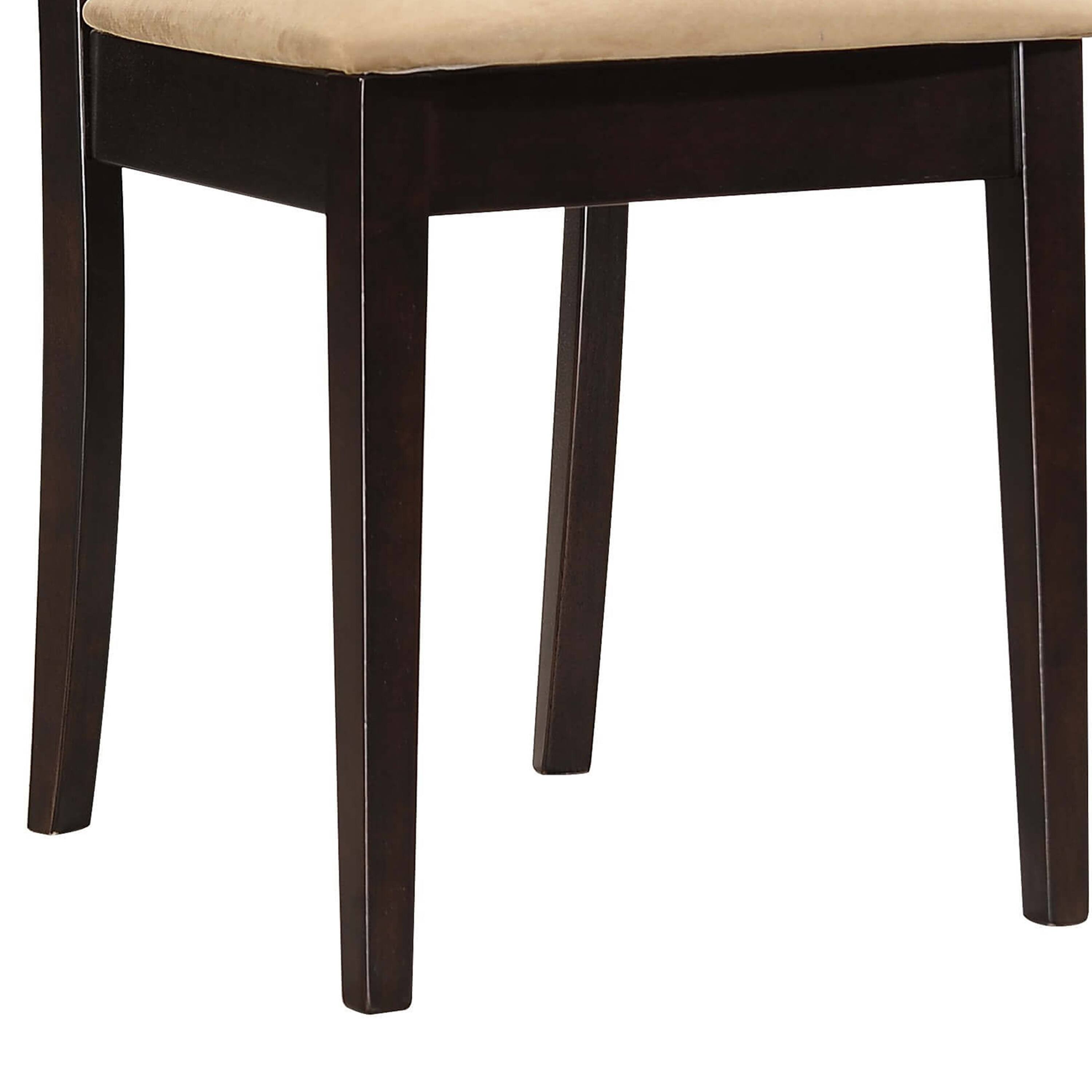 Alt View 3. Manhattan Lane - Geometric Wooden Dining Chair with Padded Seat, Set of 2 - Beige and Brown.