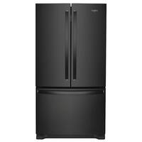 Whirlpool - 20 cu. ft. French Door Refrigerator with Counter Depth Design - Black - Front_Zoom