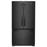 Whirlpool - 20 Cu. Ft. French Door Counter-Depth Refrigerator - Black - Front_Zoom