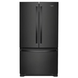 Whirlpool - 20 cu. ft. French Door Refrigerator with Counter Depth Design - Black - Front_Zoom