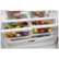 The image shows a refrigerator with various food items inside. The largest text reads "Pizza Tomato Mozzarella." The other text reads "100% Peccou TW Derichnre 100% DERIC ne UE 2S age 3 Shake I 1 REE Nastle eninetio Bars Fruit tangorine MEMORY FRUIT JUICE P 90UG6 siggis CRIS 3 PIZZA TOMATO MOLZABESLA AR THIN TOMATO - Cookie Chocolate c Lute Dough Chip."