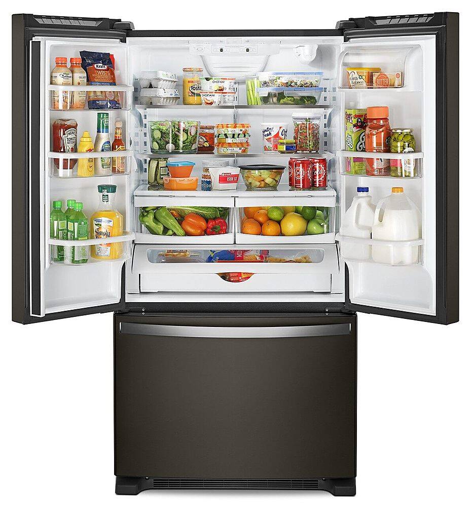Alt View 1. Whirlpool - 20 cu. ft. French Door Refrigerator with Counter Depth Design - Black stainless steel.