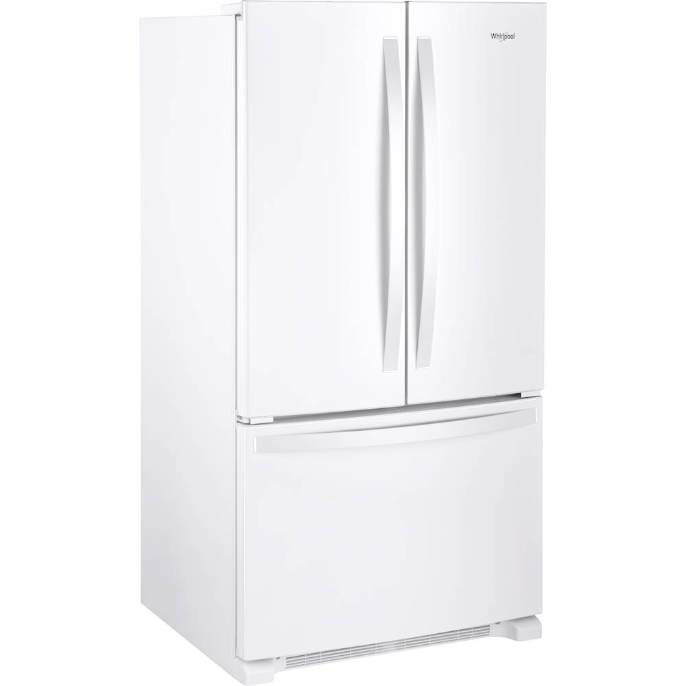 Angle View: Whirlpool - 20 Cu. Ft. French Door Counter-Depth Refrigerator - White