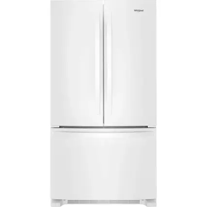 Front. Whirlpool - 20 cu. ft. French Door Refrigerator with Counter Depth Design - White.