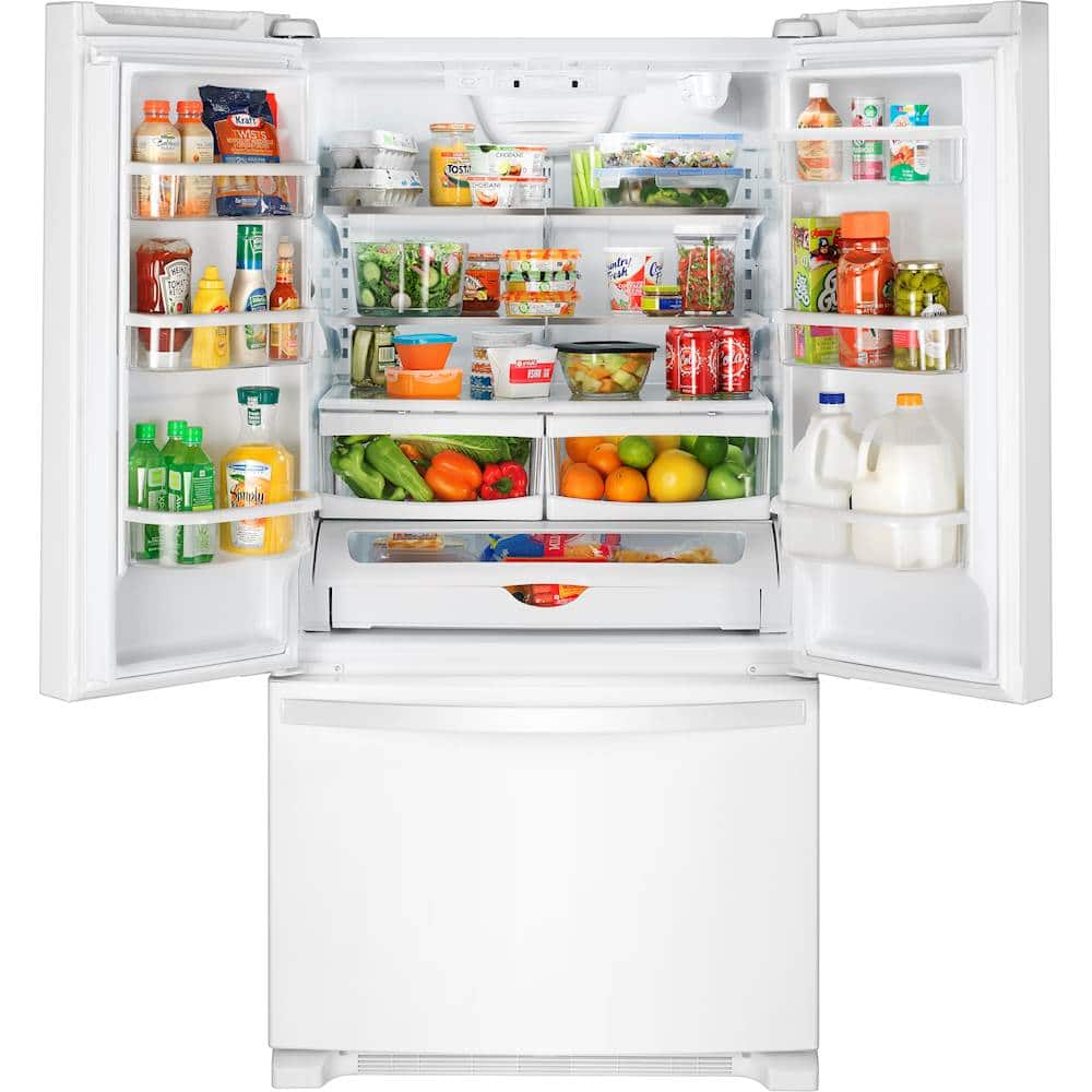 whirlpool 20 cu ft french door counter depth refrigerator white