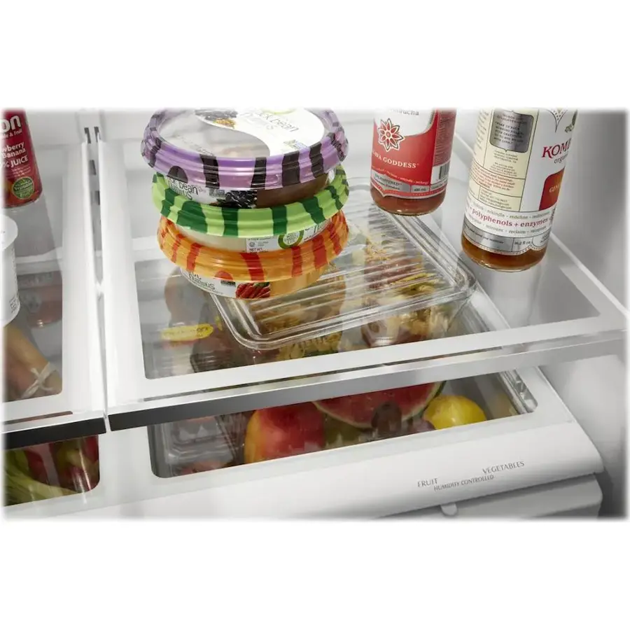 Alt View 3. Whirlpool - 20 cu. ft. French Door Refrigerator with Counter Depth Design - White.