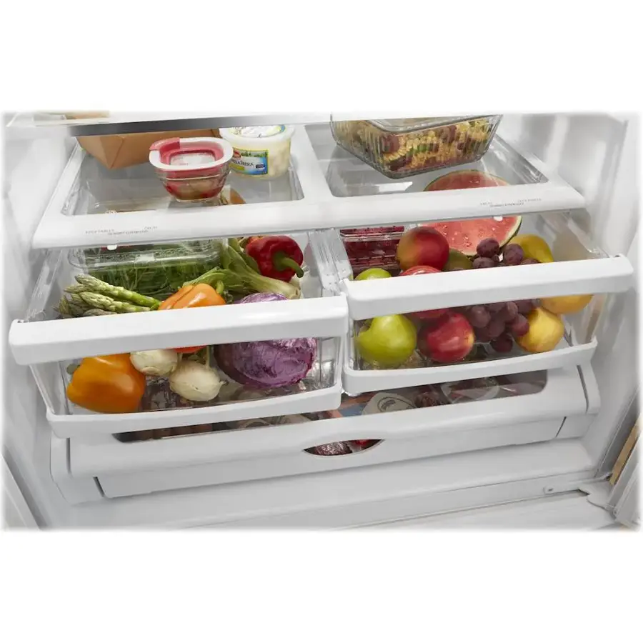 Alt View 5. Whirlpool - 20 cu. ft. French Door Refrigerator with Counter Depth Design - White.