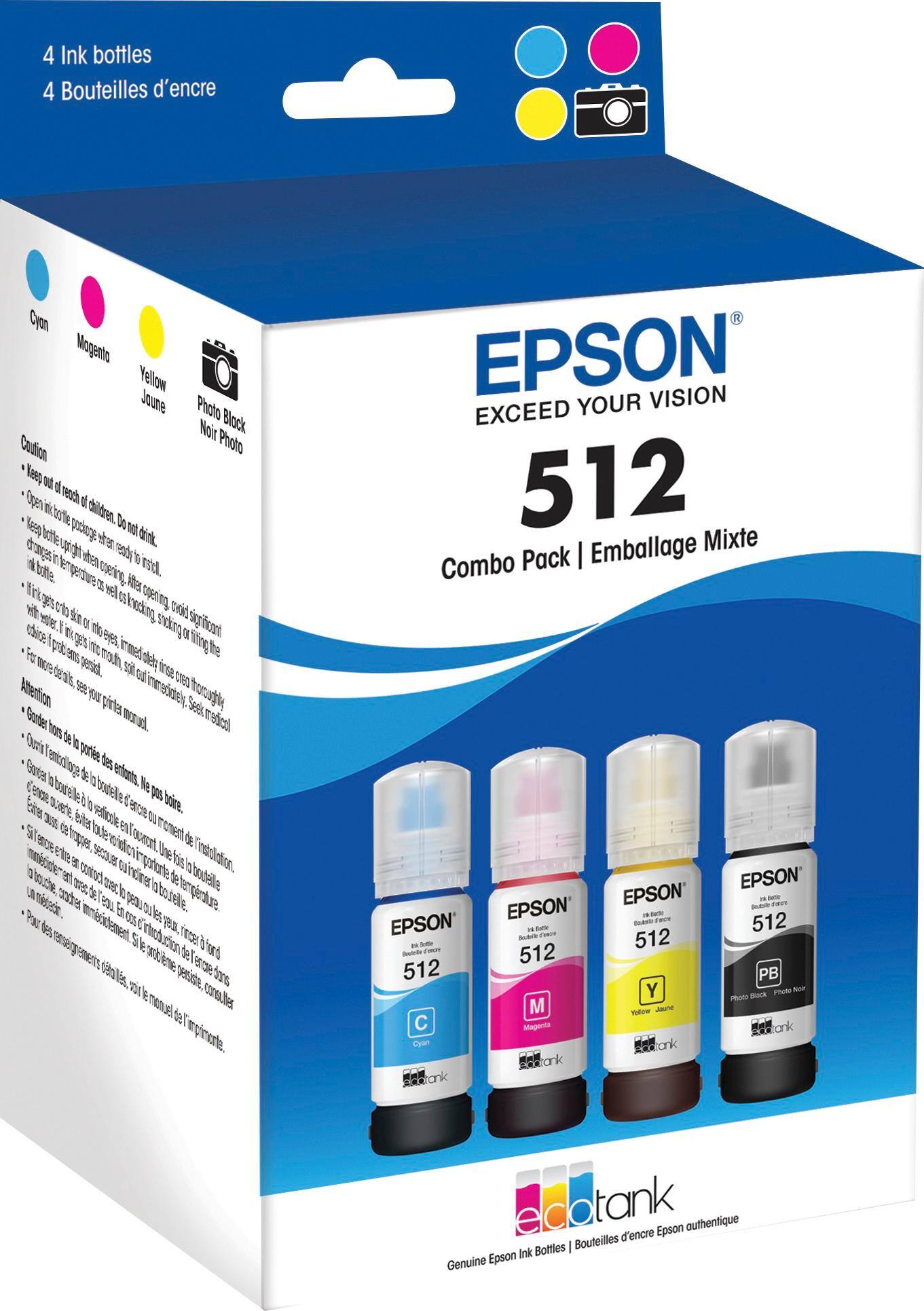 Alt View 11. Epson - EcoTank 512 4-Pack Ink Bottles - Cyan/Magenta/Yellow/Photo Black.