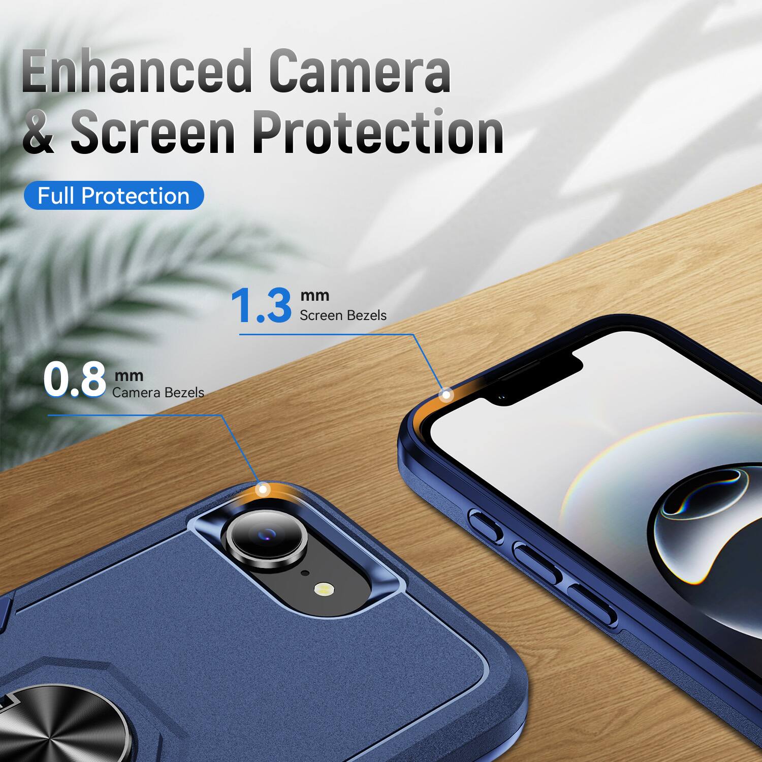 Enhanced Camera & Screen Protection  
Full Protection  
1.3 mm Screen Bezels  
0.8 mm Camera Bezels