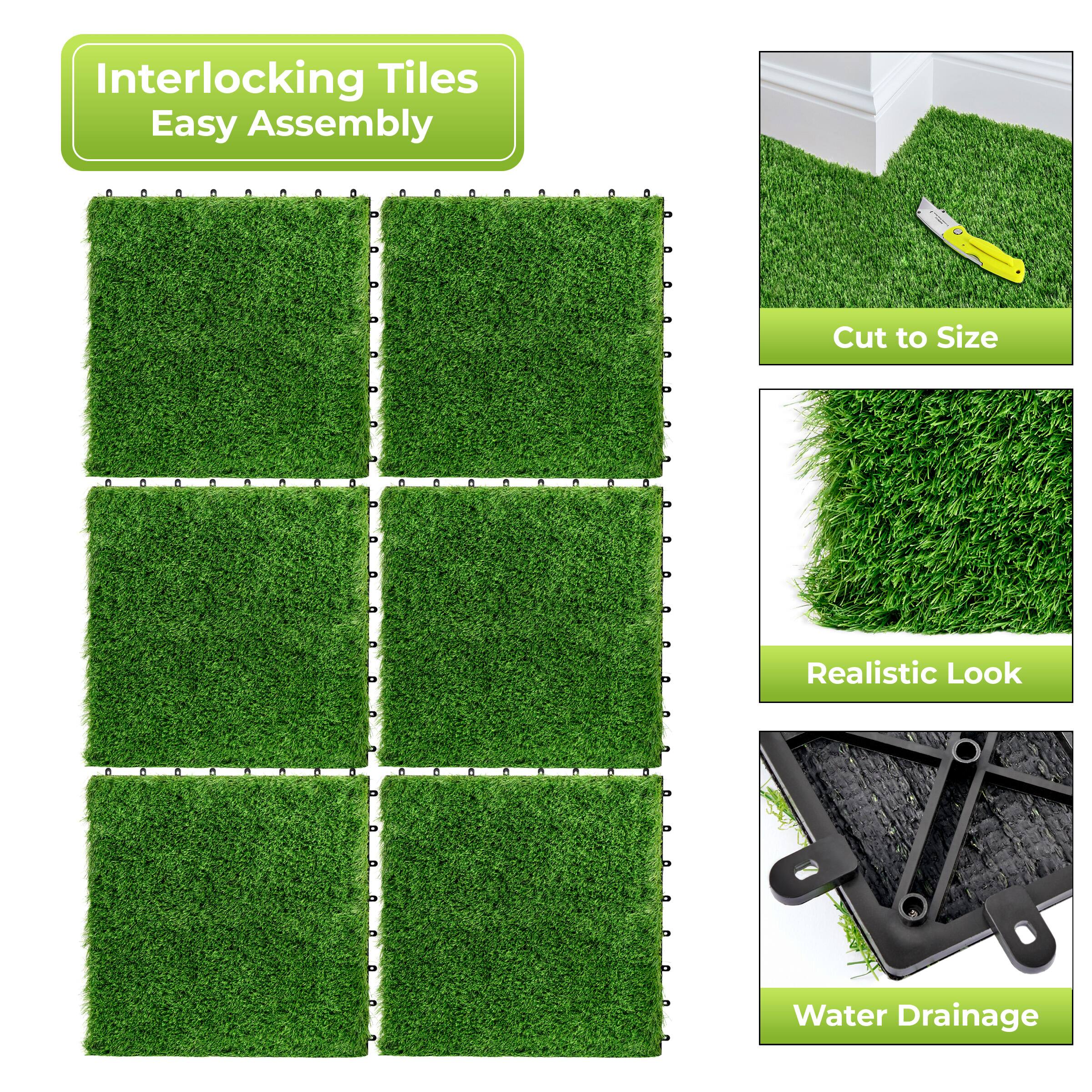 - Interlocking Tiles
- Easy Assembly
- Cut to Size
- Realistic Look
- Water Drainage