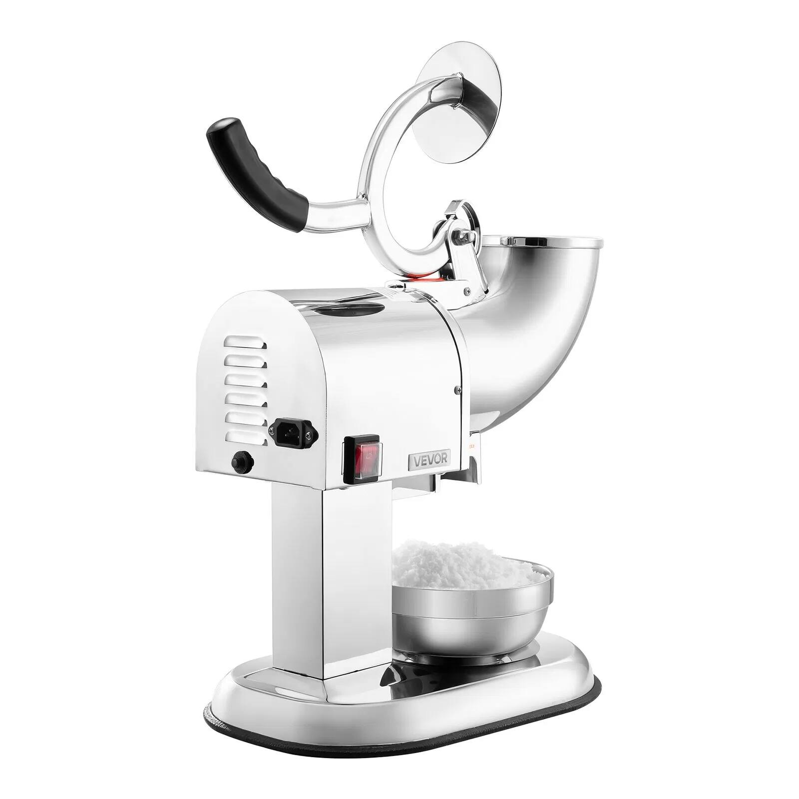 Left. Forest'nSky - Commercial Ice Crusher - 440 lb/hr, 4-Blade Shaved Ice/Snow Cone Maker, 350W Stainless Steel, Silver - Silver.