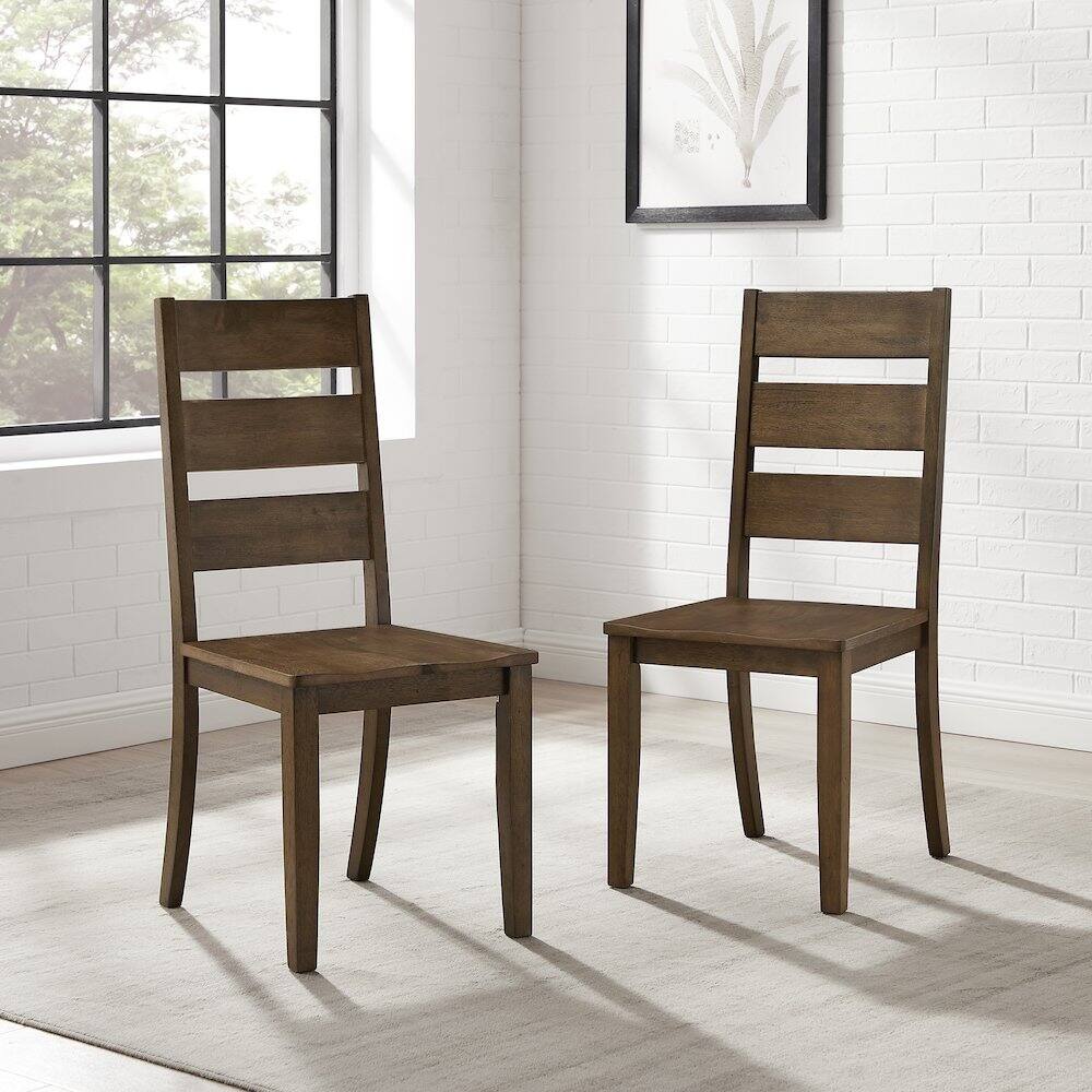 Alt View 3. Crosley Furniture - Joanna 2-Piece Ladder-Back Dining Chair Set - Black.