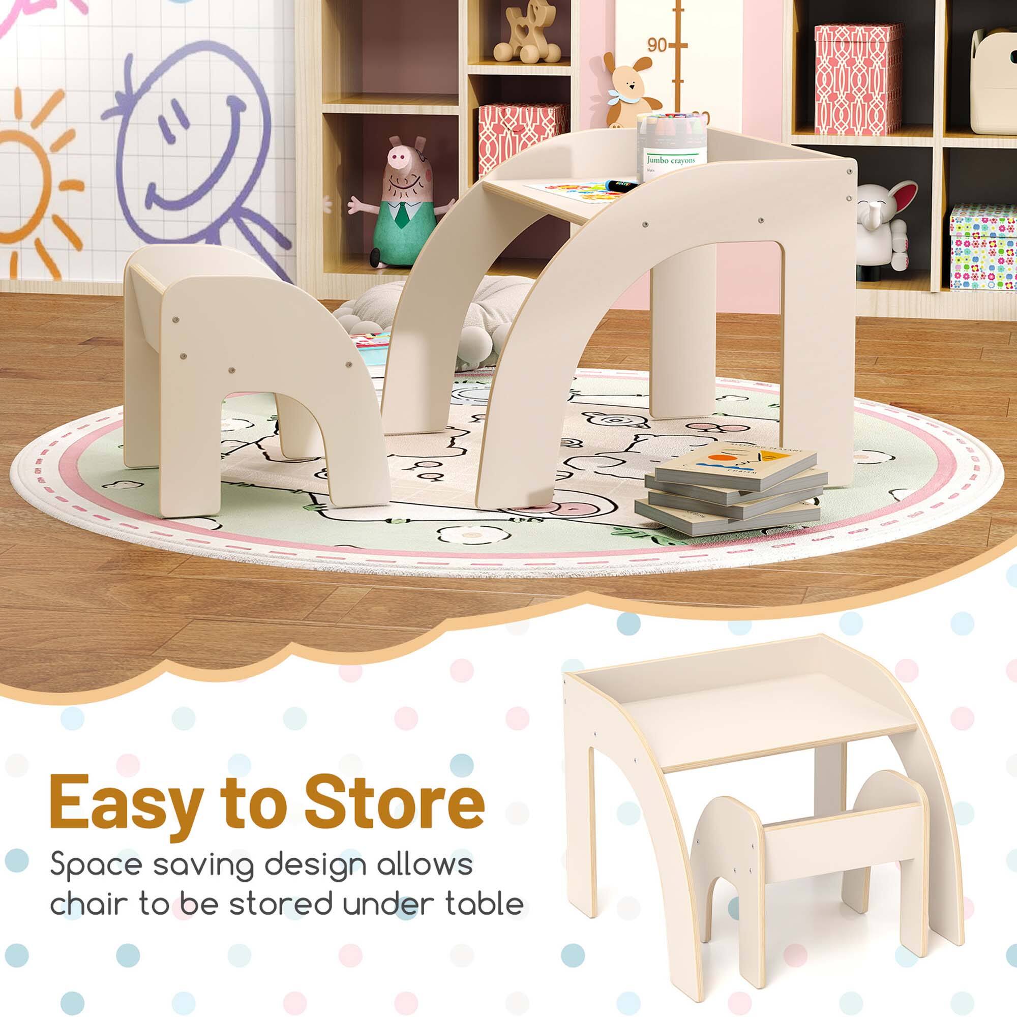 Easy to Store

Space saving design allows chair to be stored under table