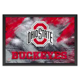 Sporticulture - Ohio State Buckeyes 27" x 39" Brush Stroke Logo Framed Art Print - Multicolor