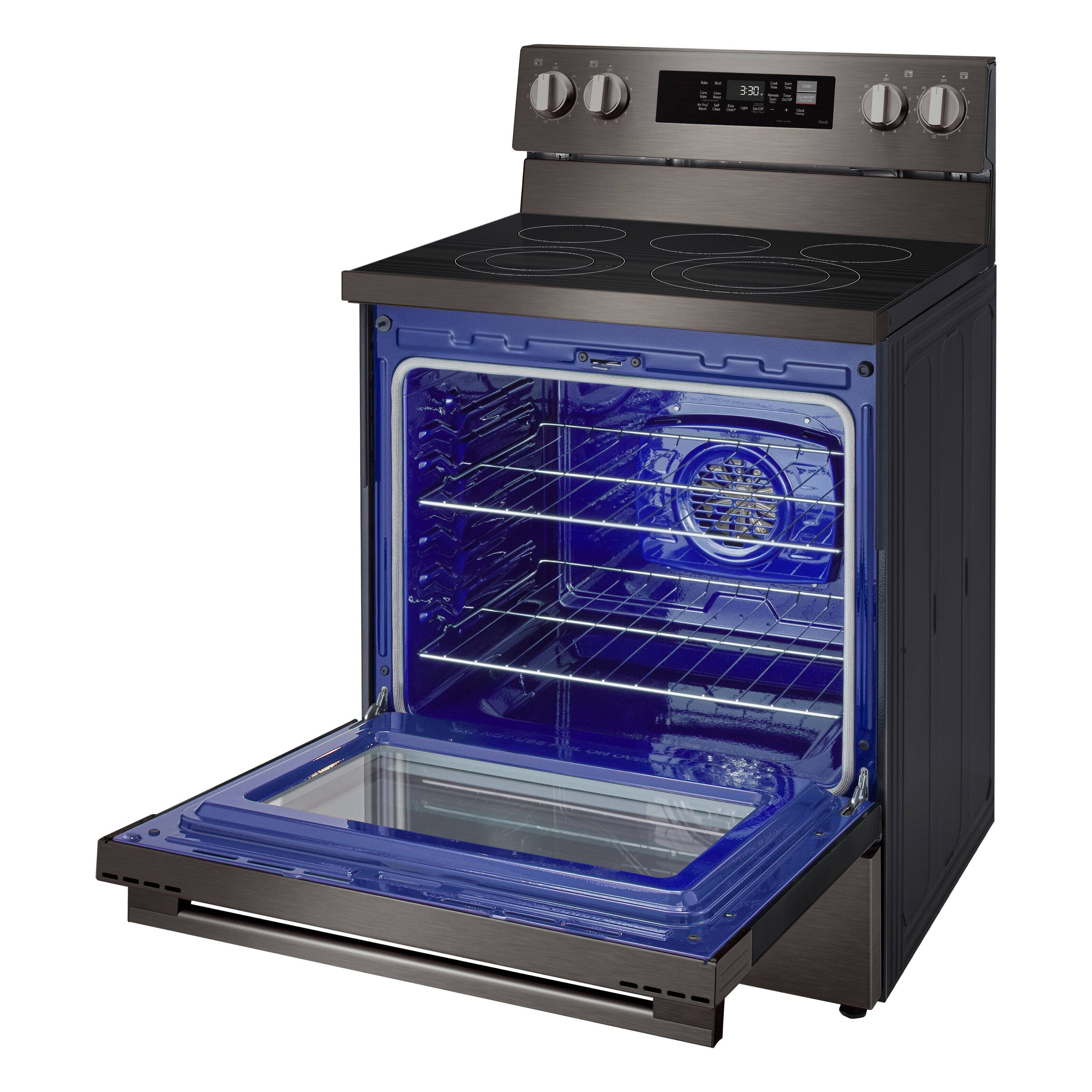 Alt View 13. LG - 6.3 Cu. Ft. Freestanding Electric True Convection Smart Range with Air Fry and Premium Handle - PrintProof Black Stainless Steel.