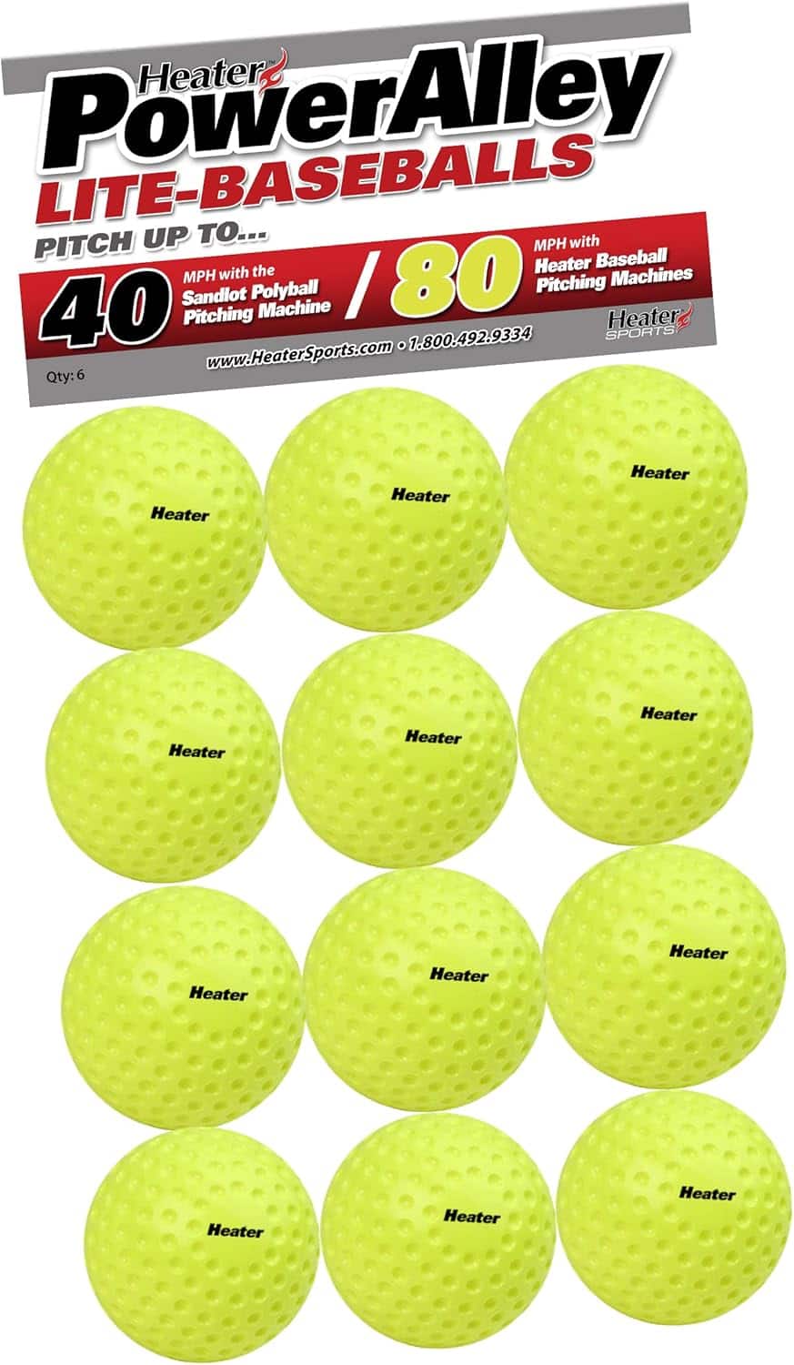 Amber Sporting Goods - Heater Sports Power Alley 80 MPH (Sandlot 40 MPH) Soft Foam Balls - 1 Dozen - Green price history on PriceWatchPro