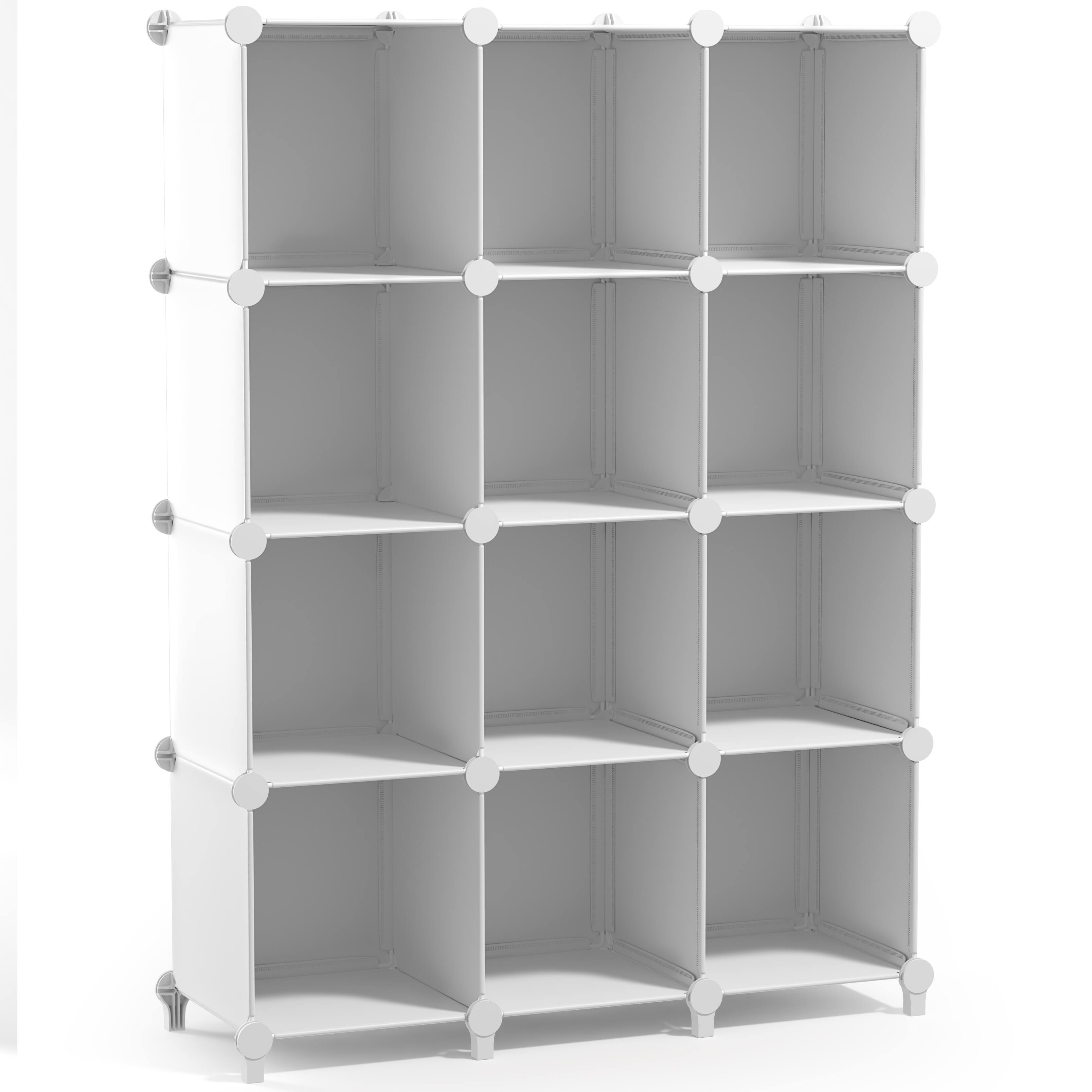 Angle. Sorbus - Sorbus 12 Cube Storage Organizer –Waterproof Cubby Shelf - Closet, Toys, Books, Shoes, Décor –Bedroom, Living Room, Kids - White.