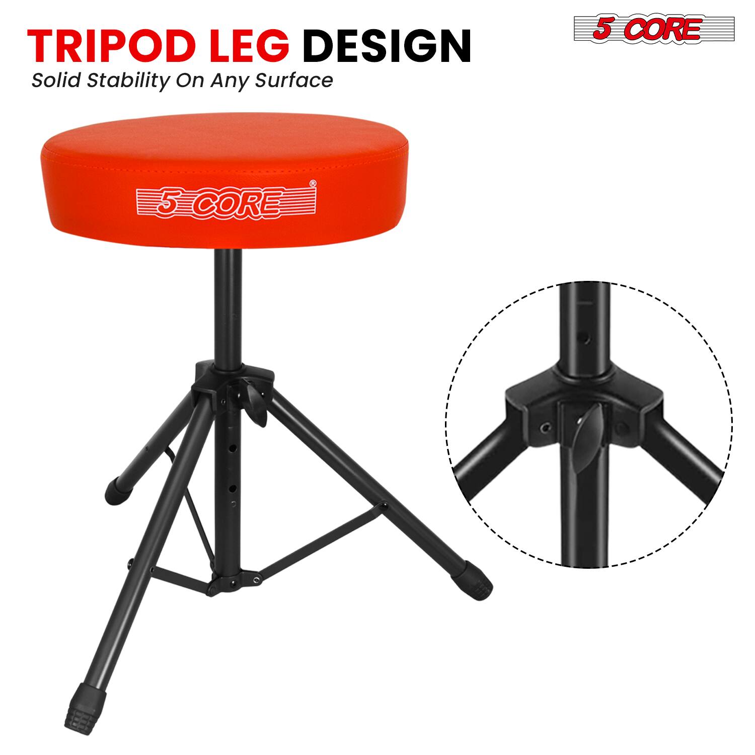TRIPOD LEG DESIGN  
Solid Stability On Any Surface  

5 CORE