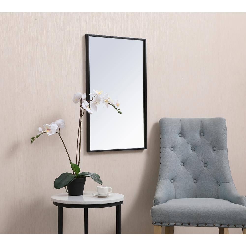 Alt View 4. Elegant Decor - Metal frame rectangle mirror 18x28 inch in black - Black.