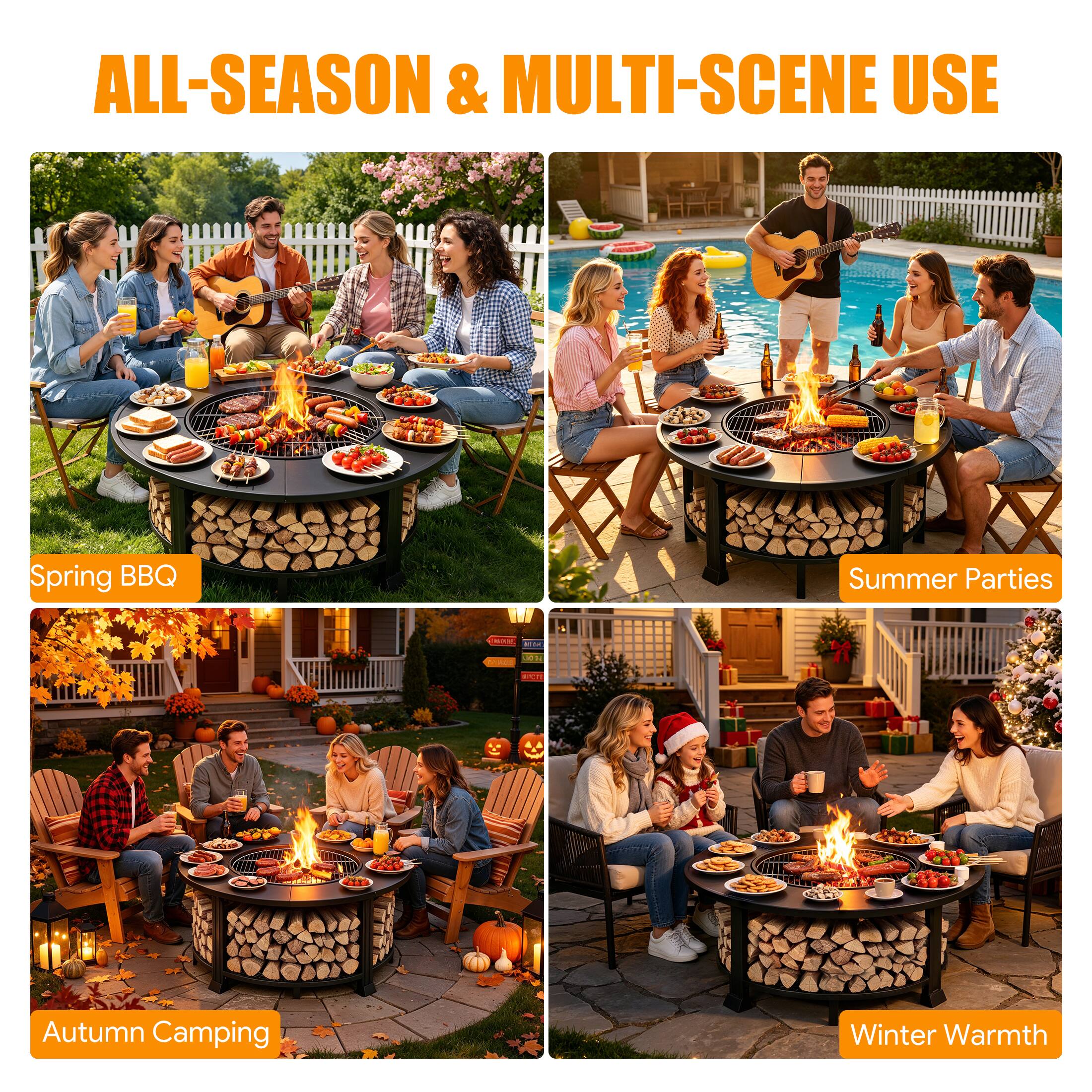 ALL-SEASON & MULTI-SCENE USE

Spring BBQ

Summer Parties

Autumn Camping

Winter Warmth