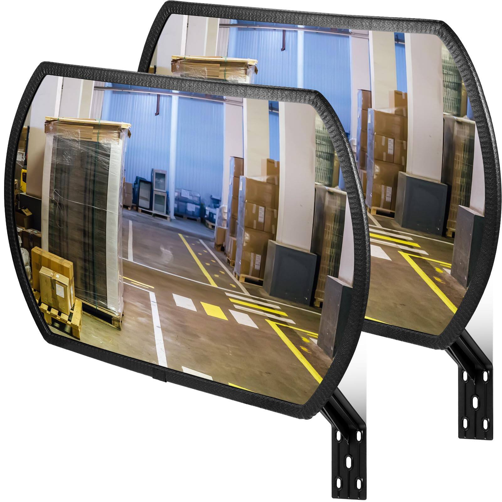 Comfort Essence - 2 24'' X 15'' Garage Convex Security Mirror Outdoor Indoor Round Rectangular Traffic Corner Blindspot For - 24'' x 15''-4