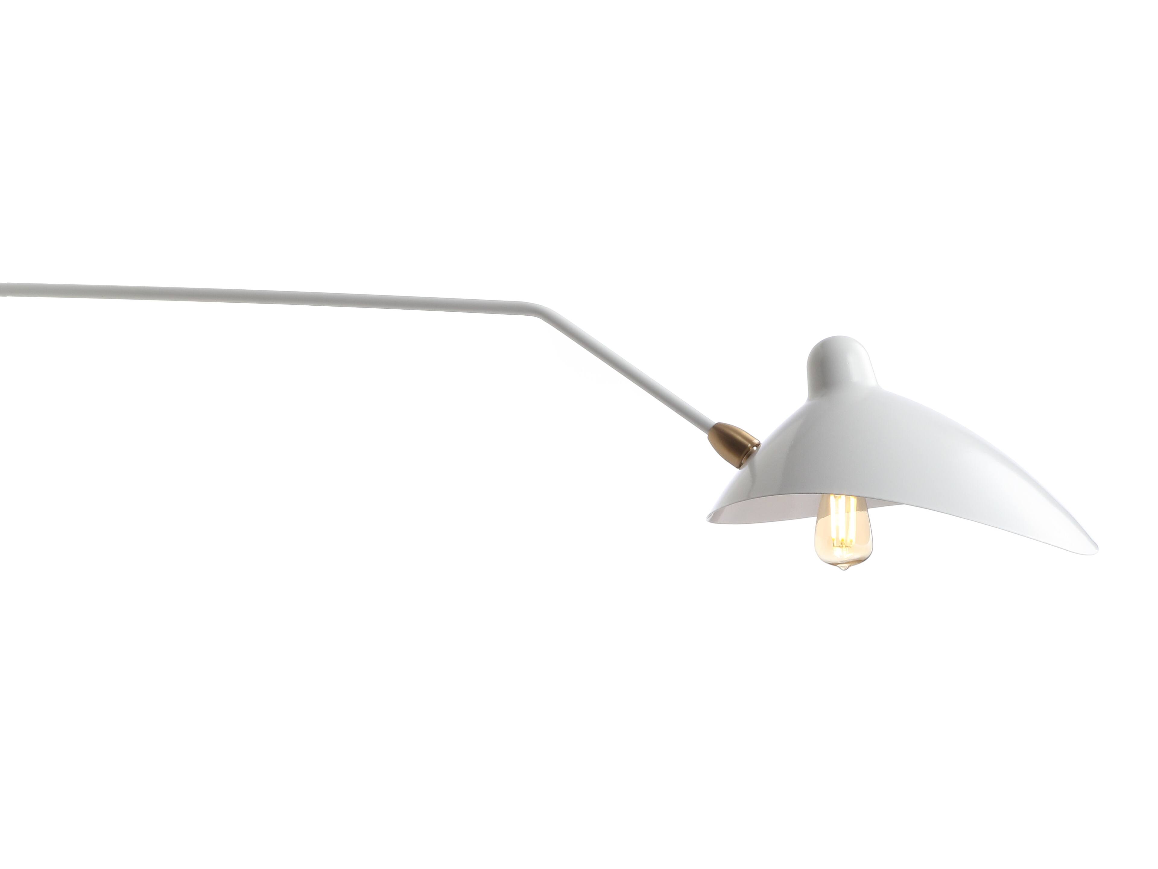 Alt View 1. Jonathan Y - Frank 35" Iron Retro Swing LED Wall Sconce, White - White/Brass Gold.