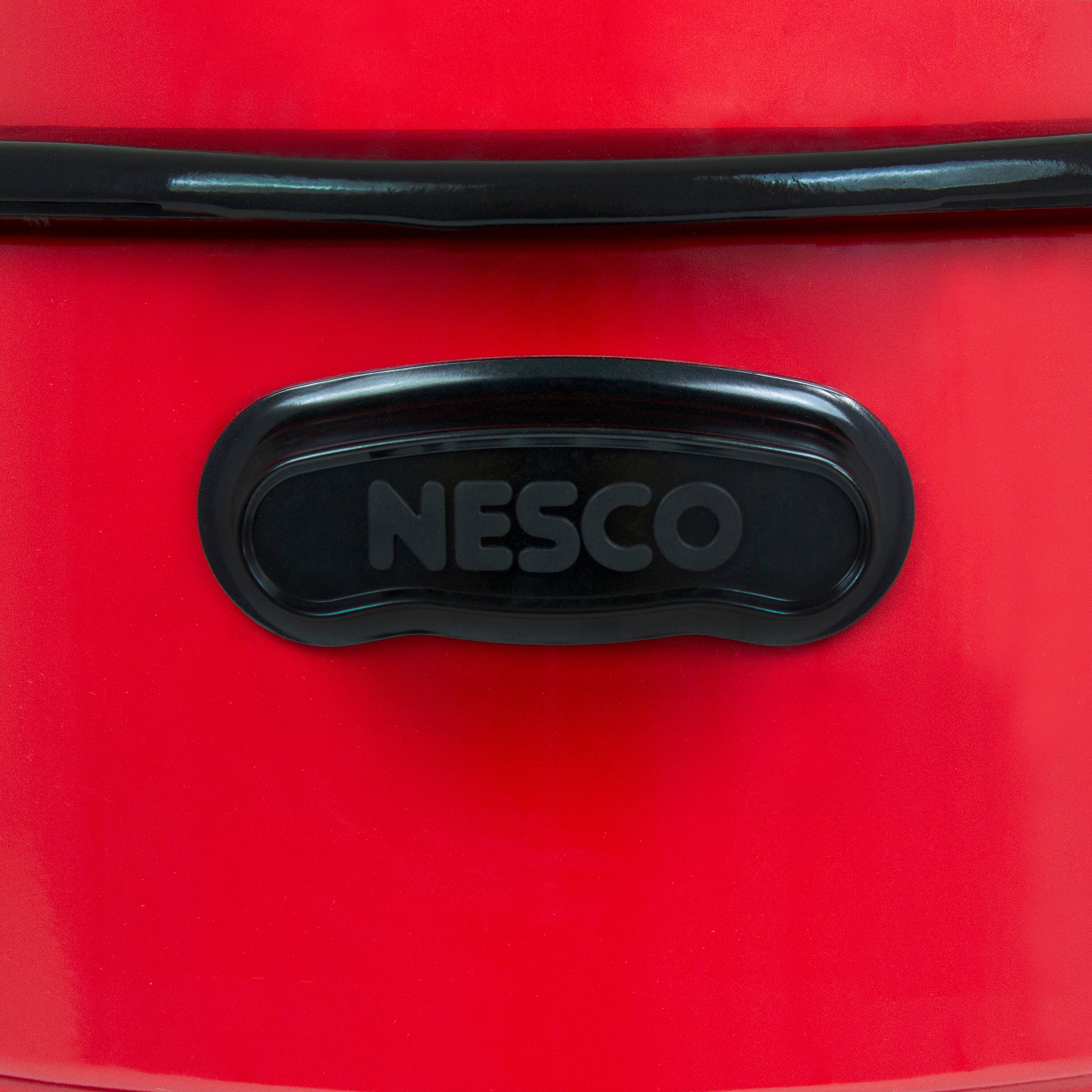 Left. Nesco - 18-qt. Roaster Oven with Porcelain Cook well - Red.