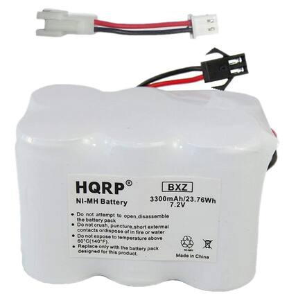 R HQRP BXZ NI-MH Battery 3300mAh/23.76Wh 7.2V
Do not attempt to open, disassemble the battery pack.
Do not crush, puncture, short external contacts or dispose of in water, fire, or expose to temperature above 60°C (140°F).
Replace only with the battery pack designed for this product.
Made in China