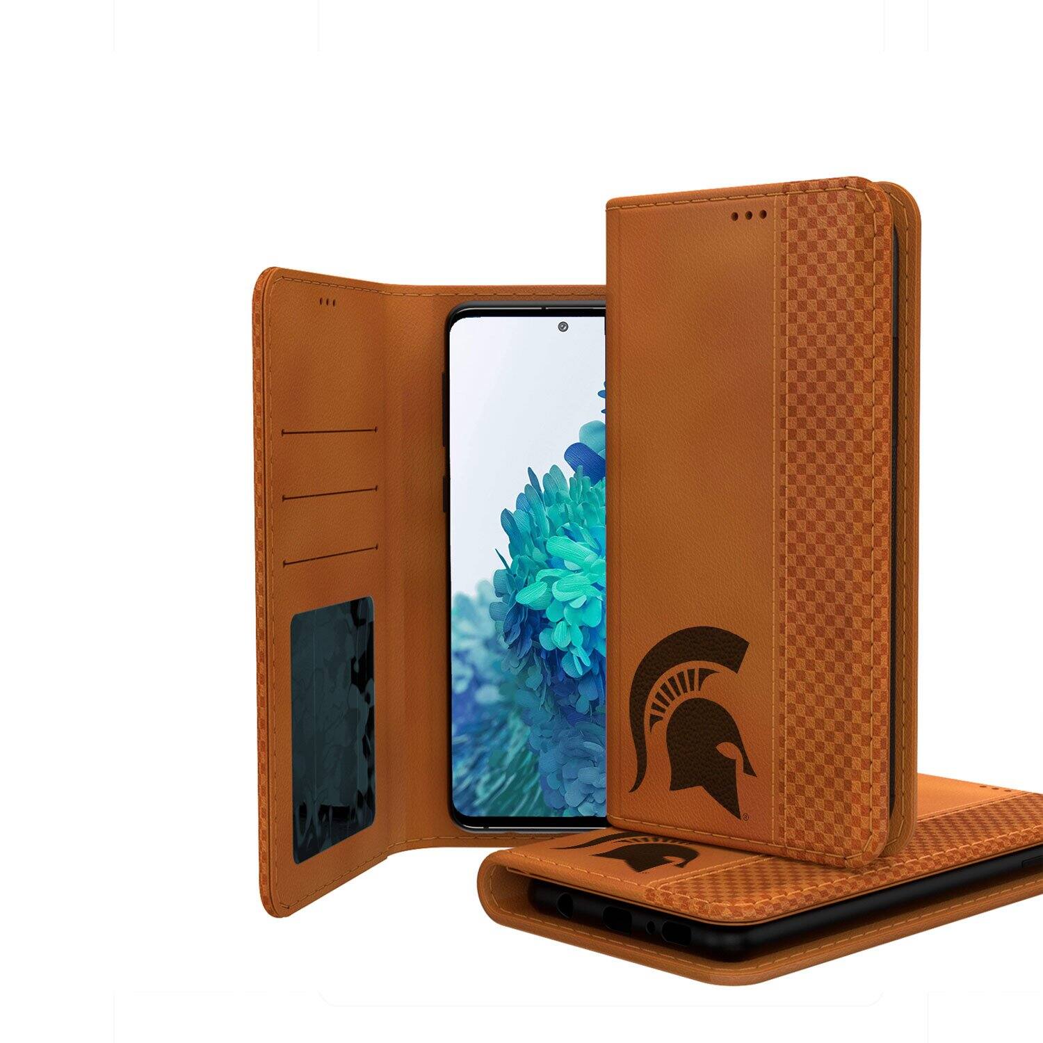 Alt View 2. Keyscaper - Michigan State Spartans Galaxy Burn Design Folio Case - S24 Plus - Multicolor.