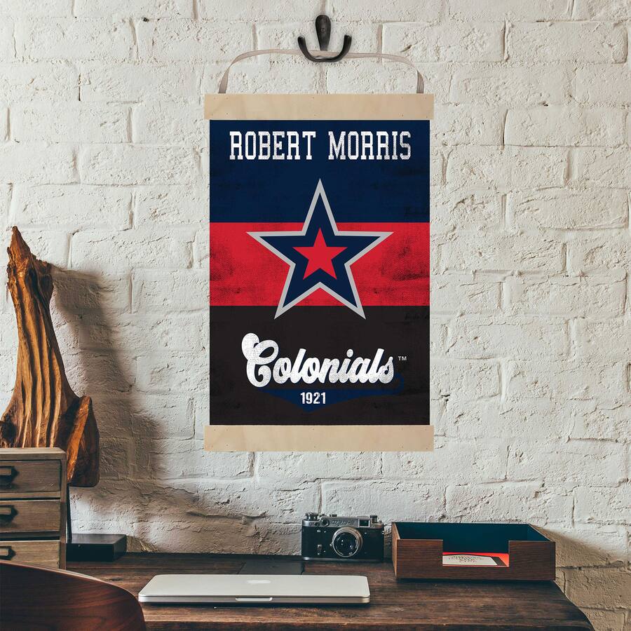 Anner Sign Jardine Robert Morris Colonials Reversible Retro Logo Banner Sign Navy ...