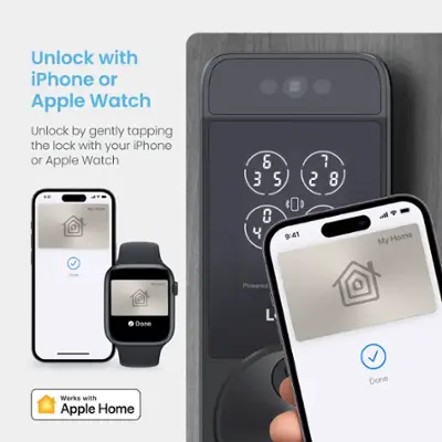 Lockly - Visage Smart Lock Wi-Fi Deadbolt Keyway/Fingerprint/Facial Unlock - Matte Black - Matte Black