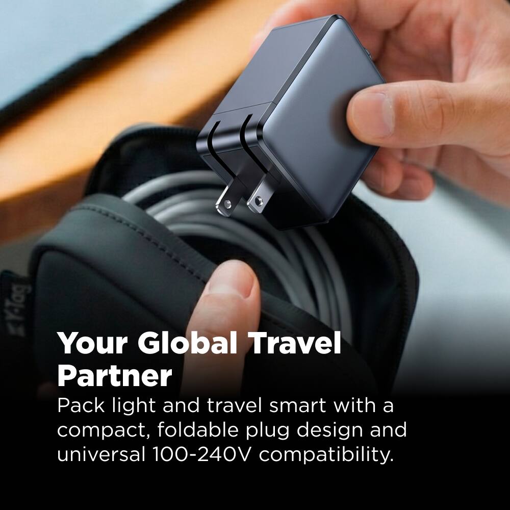 Your Global Travel Partner  
Pack light and travel smart with a compact, foldable plug design and universal 100-240V compatibility.