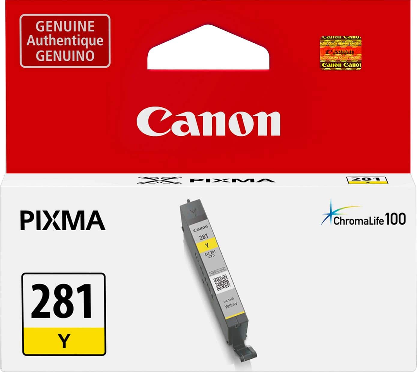 Front. Canon - CLI-281 Standard Capacity - Yellow Ink Cartridge - Yellow.