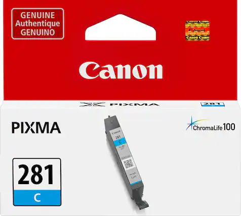 Front. Canon - CLI-281 Standard Capacity - Cyan Ink Cartridge - Cyan.
