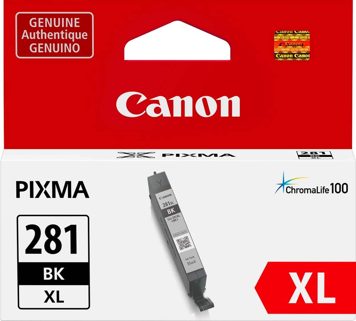 Front. Canon - CLI-281 XL High-Yield Ink Cartridge - Black.