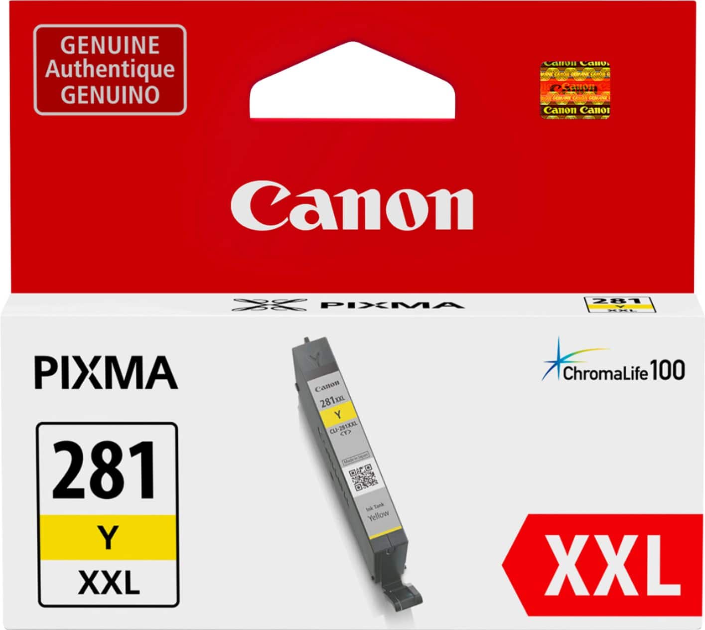 Front. Canon - CLI-281 XXL High-Yield - Yellow Ink Cartridge - Yellow.