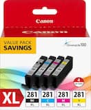 Canon - CLI-281 XL 4-Pack High-Yield - Black, Cyan, Magenta & Yellow Ink Cartridges - Black/Cyan/Magenta/Yellow