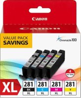 Canon - CLI-281 XL 4-Pack High-Yield - Black, Cyan, Magenta & Yellow Ink Cartridges - Black, Cyan, Magenta, Yellow - Front_Zoom
