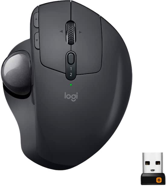 Logitech MX ERGO Plus Wireless Trackball Mouse with Ergonomic design Graphite 910 005178 Best Buy