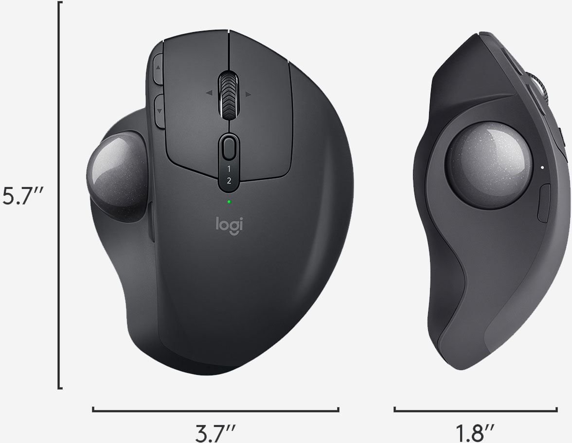 Logitech MX ERGO Plus Wireless Trackball Mouse with Ergonomic 